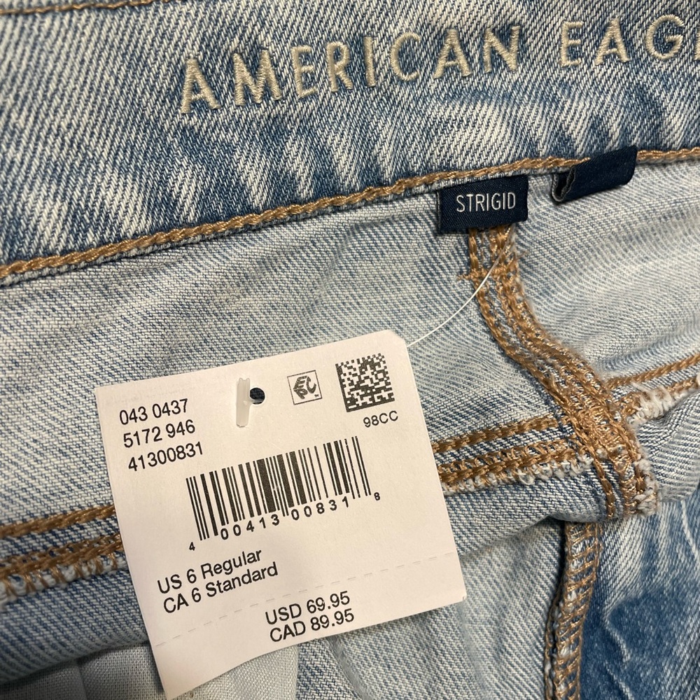 American Eagle Super High-Rise Baggy Straight Jeans Size 6 regular - Picture 3 of 5